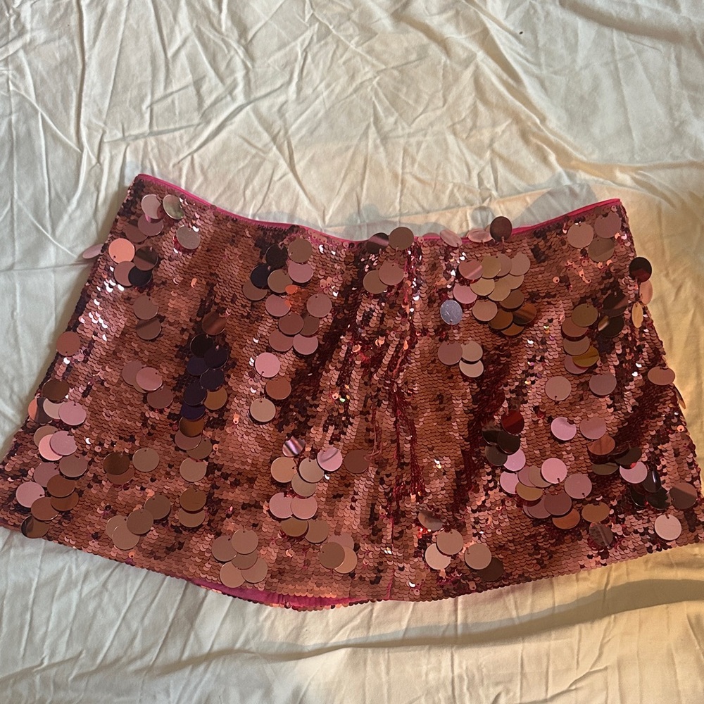 Guizio Pink Sequin Mini Skirt size medium